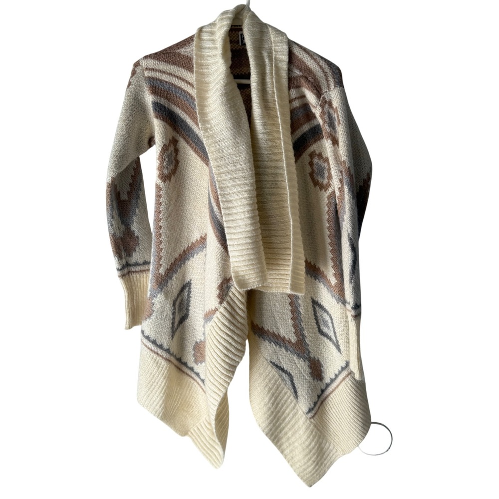 Roxy Aztec Southwestern Geometric Print Waterfall Cardigan Sweater‎ Size S